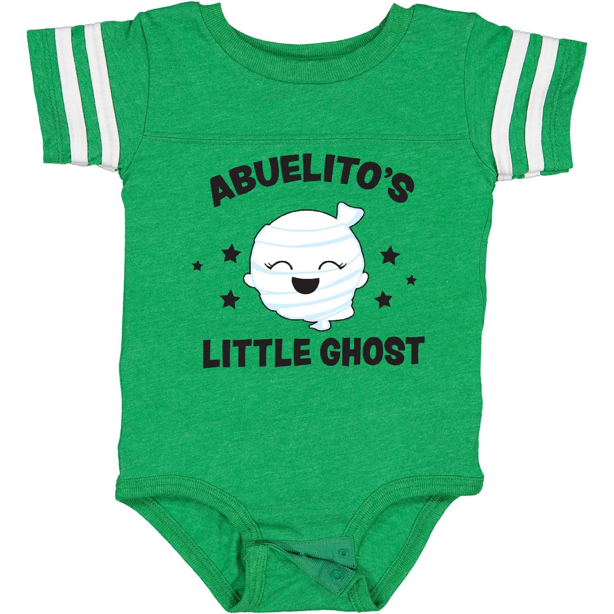 Inktastic Cute Abuelito's Little Ghost with Stars Baby Bodysuit - Soft Cotton Infant Onesie for Halloween & Family Matching Outfits