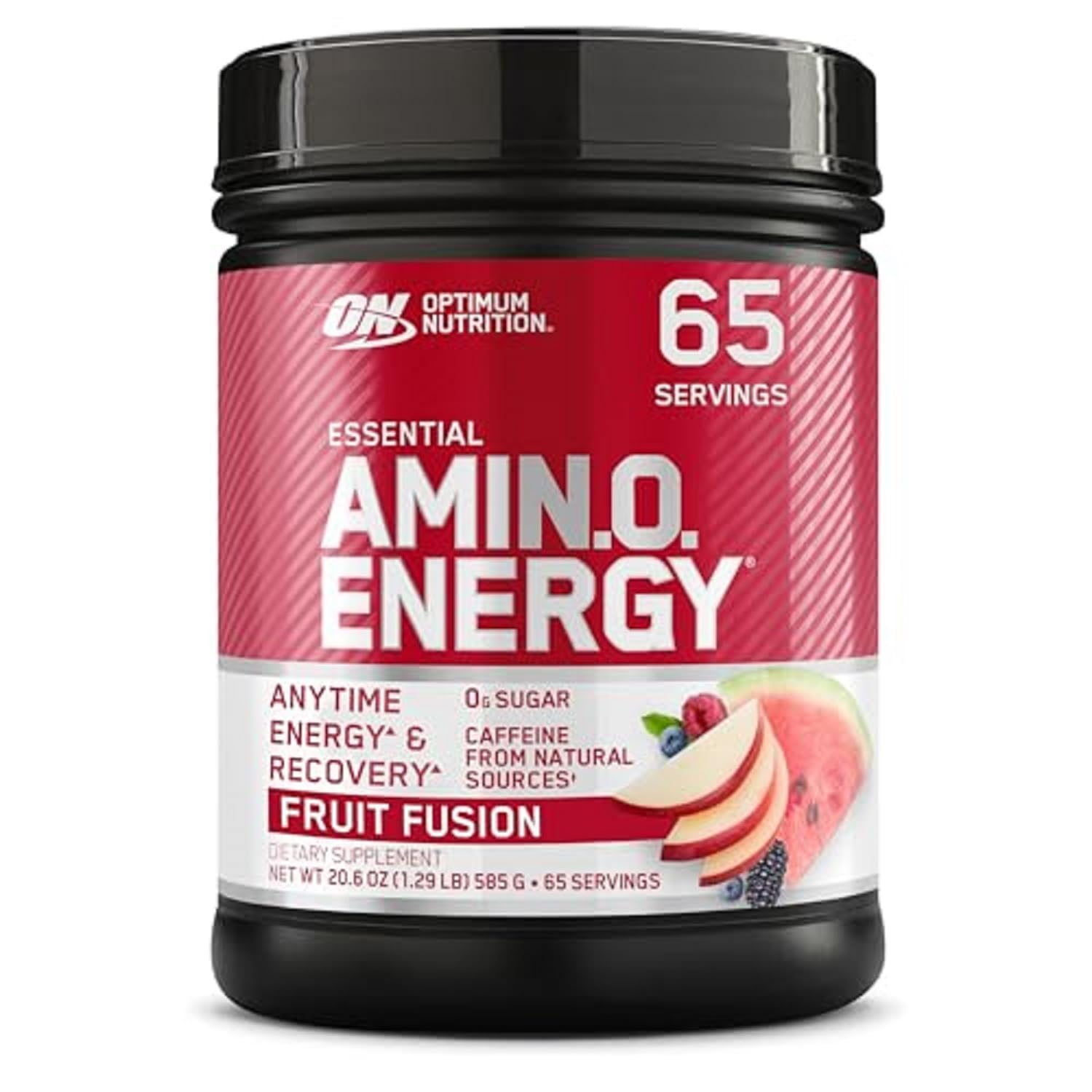 Optimum Nutrition Amino Energy Pre Workout Powder - Keto Friendly with Green Tea, BCAA, Amino Acids & Green Coffee Extract - Fruit Fusion Flavor, 65 Servings (Packaging May Vary) | Boost Energy & Focus for Gym, Running & Fitness Training