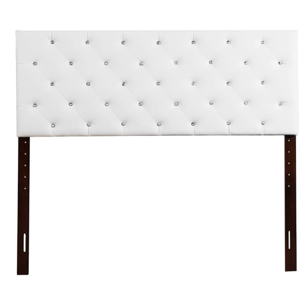 Glory Furniture Super Nova Faux Leather Upholstered Full Headboard in White - Modern Bed Frame Accent for Master Bedroom & Guest Room Decor