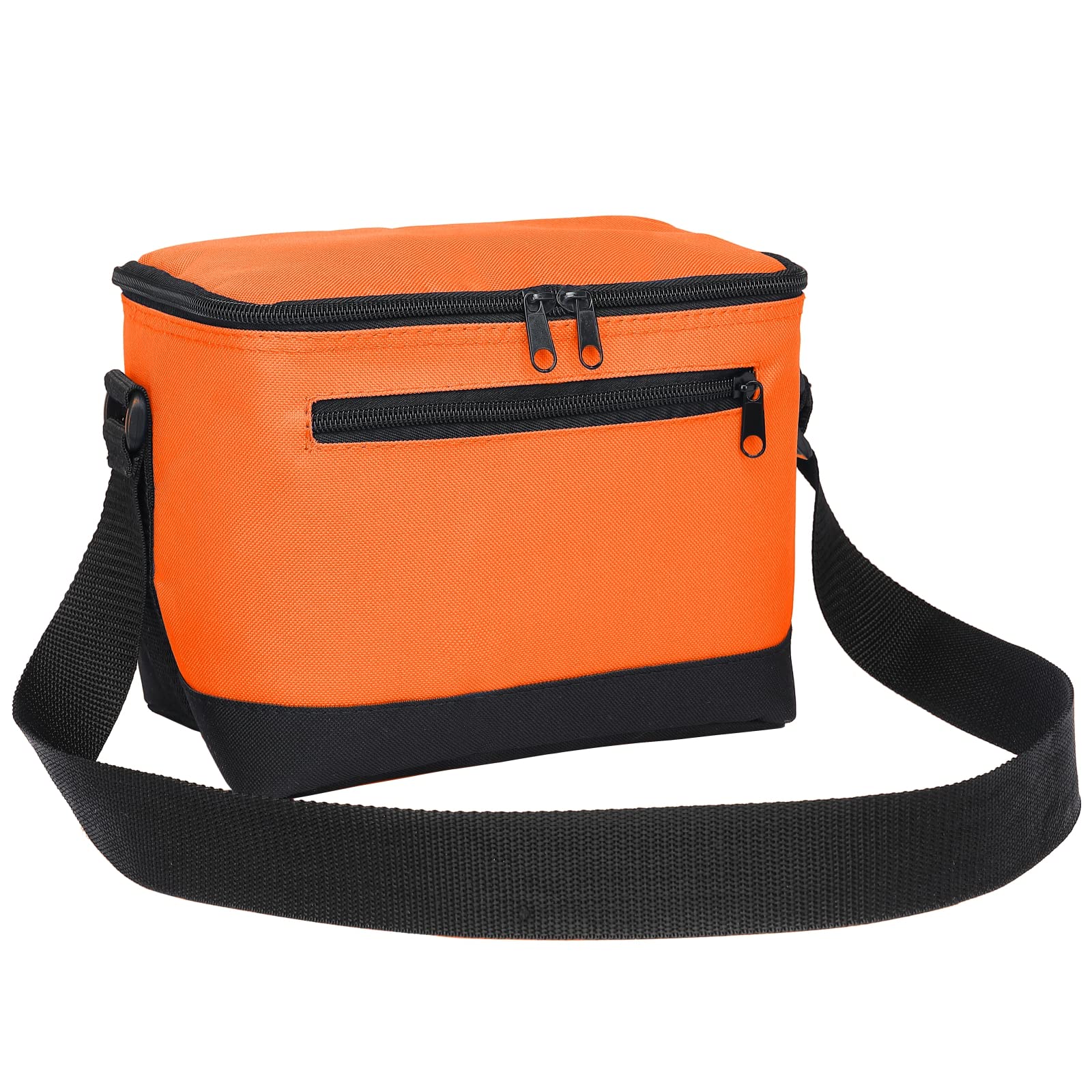 MissMoon 6 Can Insulated Lunch Cooler Bag with Adjustable Strap - Portable Tote Container for Adults, Women & Men in Vibrant Orange - Perfect for Picnics, Beach Trips & Outdoor Adventures