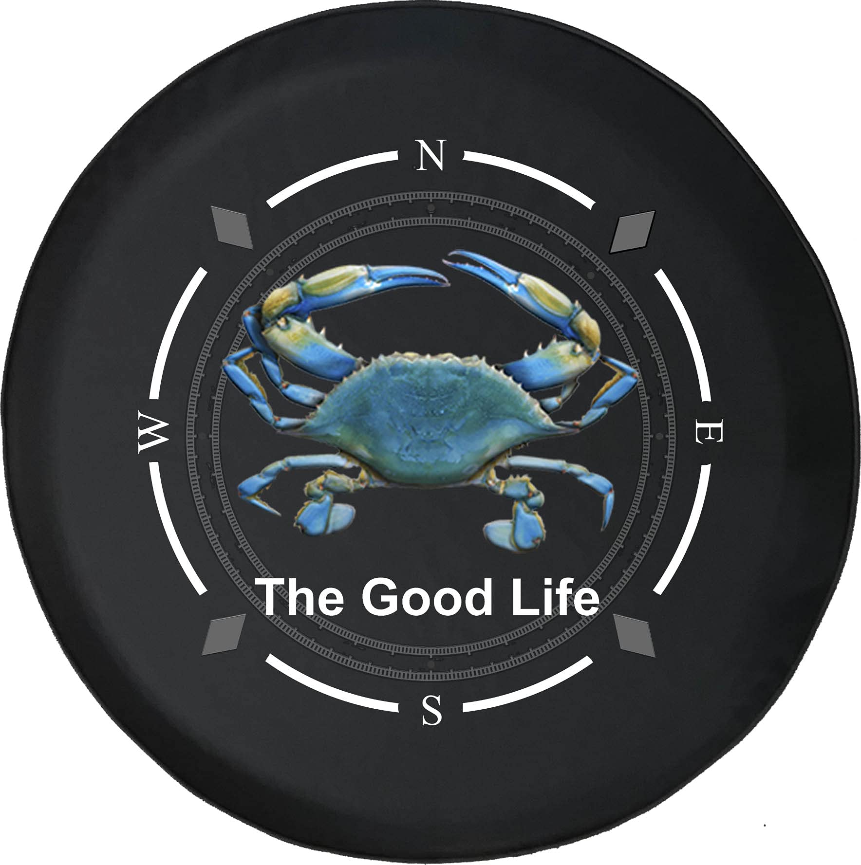 Premium American Unlimited Spare Tire Cover with Compass Design - Chesapeake Blue Crab Wheel Cover for SUV, Trailer, RV & Multiple Vehicles | Durable Outdoor Accessory for Camping, Road Trips & Off-Road Adventures