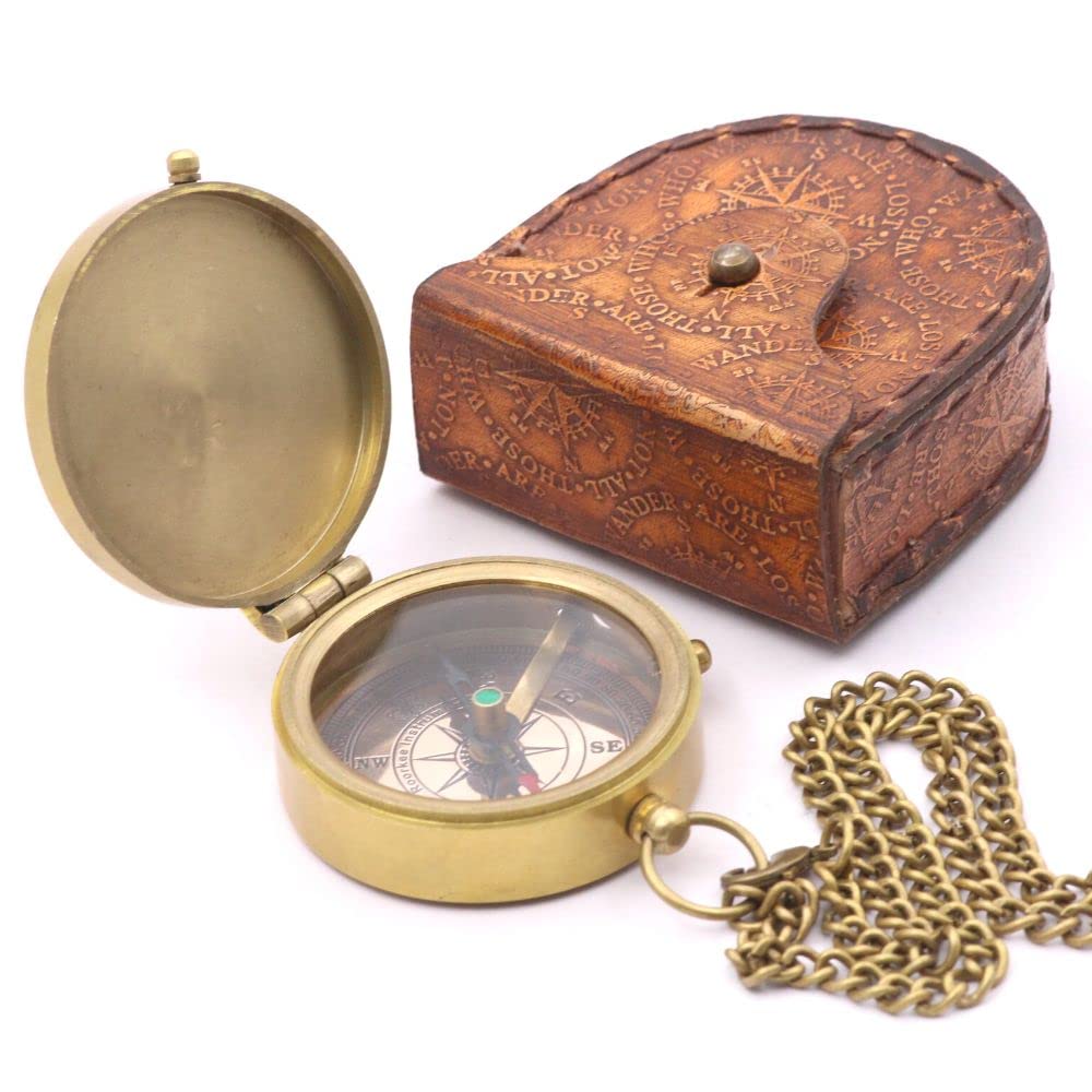 Personalized Solid Brass Compass Engraved with Custom Message - Unique Graduation, Birthday & Father-Son Gifts for Men - Perfect for Outdoor Adventures, Travel & Sentimental Keepsakes
