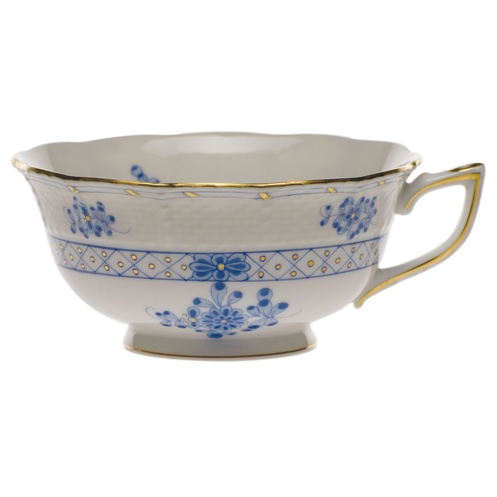 Elegant Blue Porcelain Tea Cup Set - Perfect for Afternoon Tea, Garden Parties & Home Decor - Handcrafted Ceramic Tea Cups with Saucers (Set of 4)