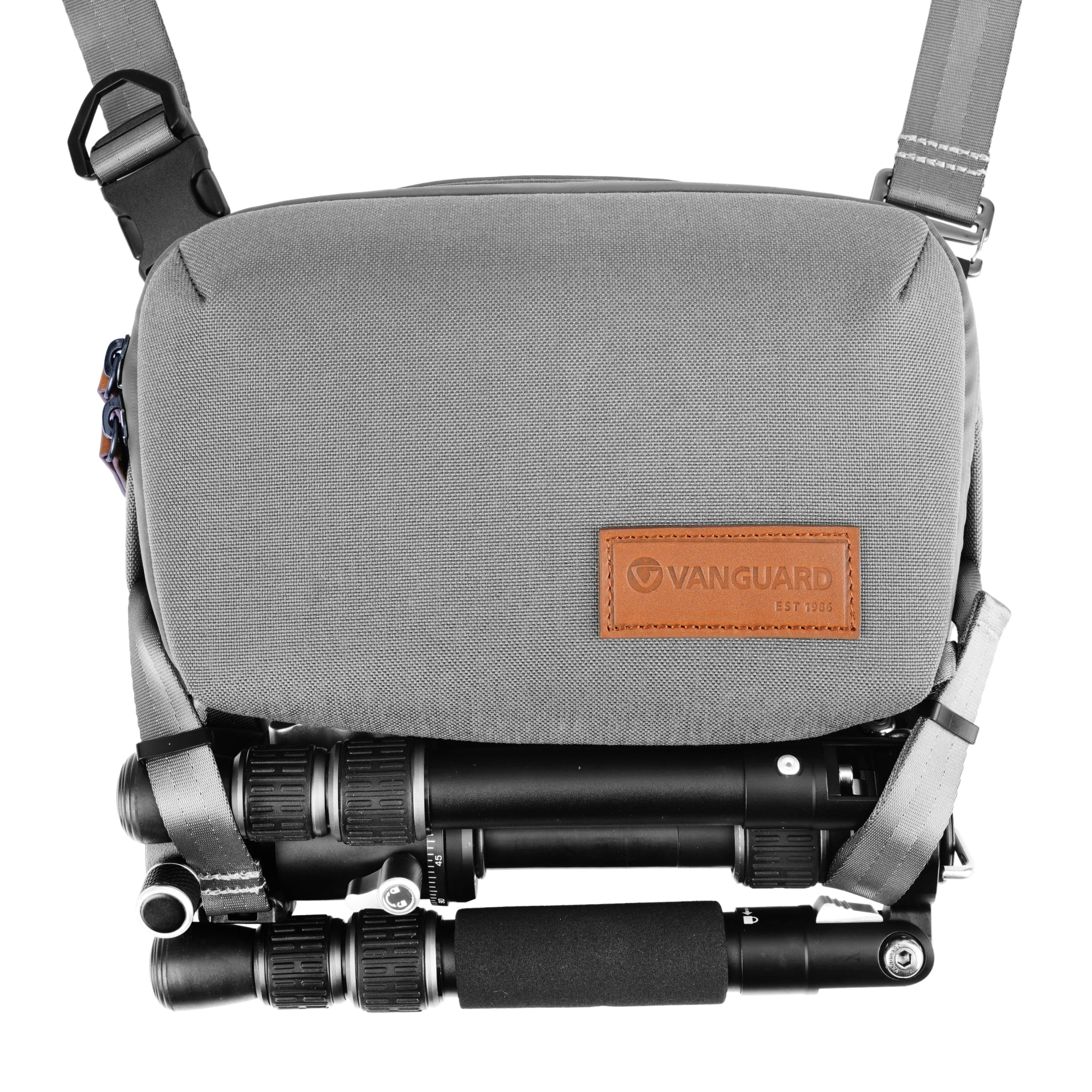 VEO City CB24 GY Crossbody Camera Bag for Women & Men - Compact DSLR/SLR Shoulder Bag - Waterproof Gray Camera Case for Travel, Hiking & Everyday Use