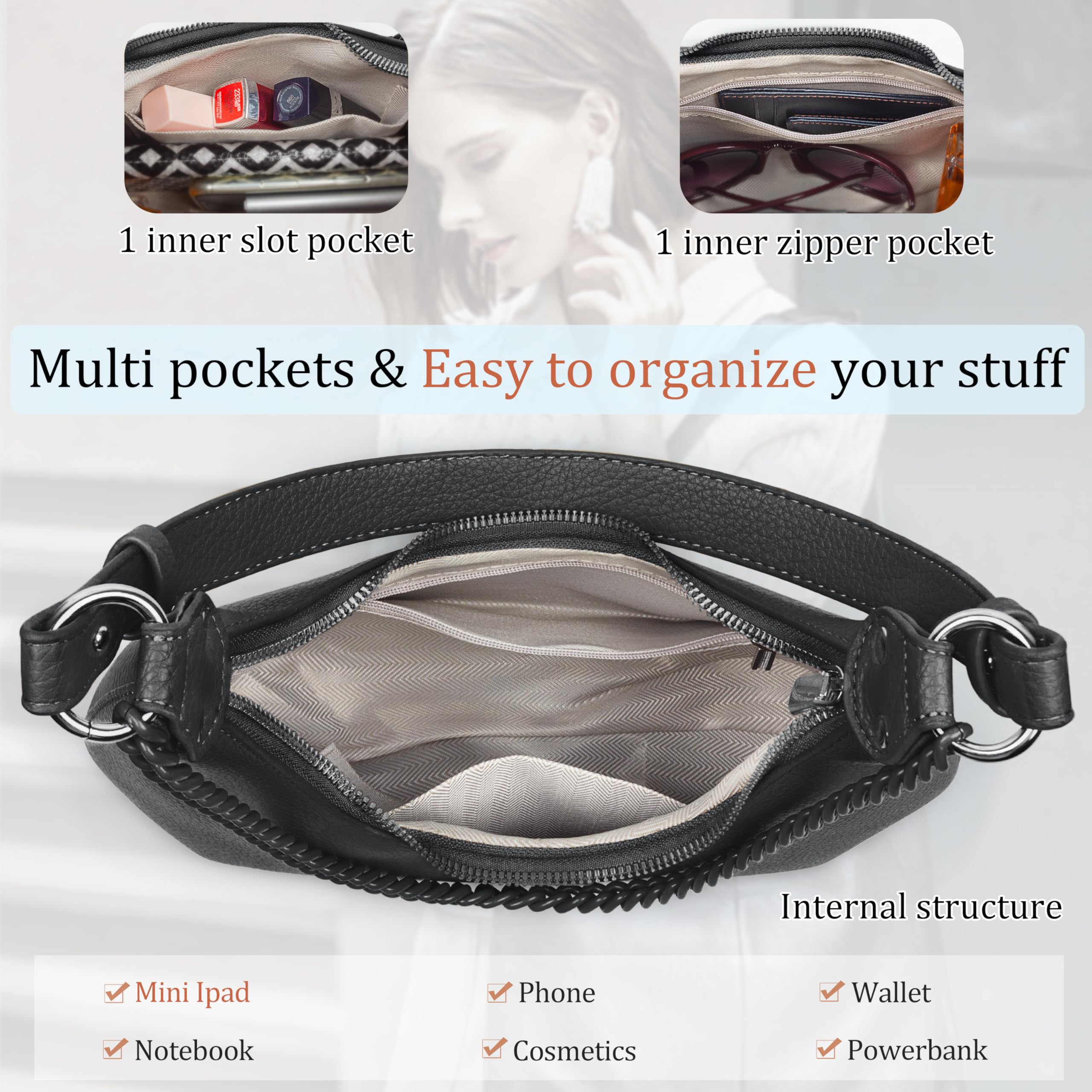 VOLGANIK ROCK Medium Size PU Leather Crossbody Shoulder Bag for Women - Fashionable Work Purse & Evening Clutch - Perfect Gift for Christmas, Birthday, Anniversary - Ideal for Office, Party & Daily Use