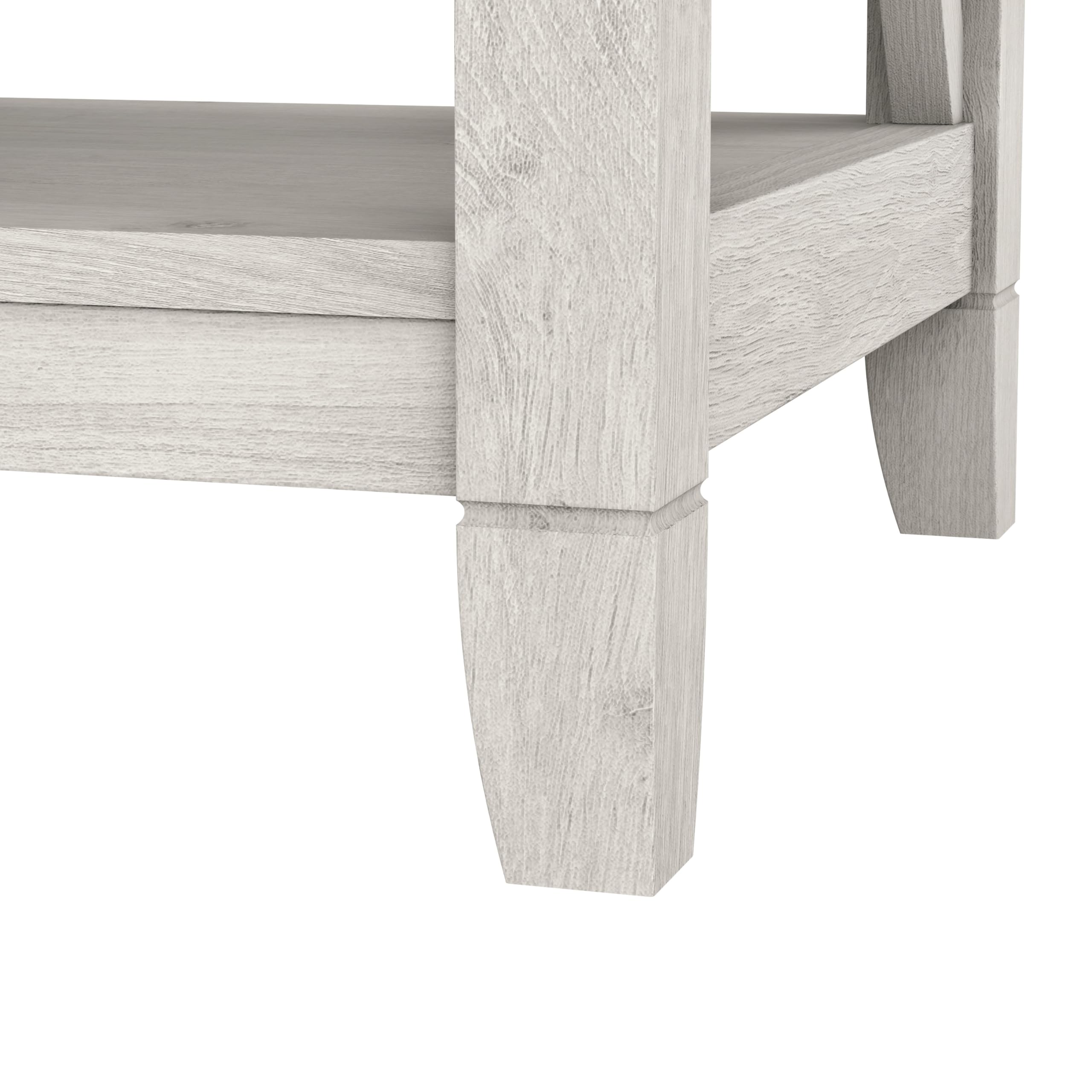 Bush Furniture Key West Nightstand with Drawer - Solid White Oak Wood Bedside Table for Bedroom, Living Room & Guest Room - Modern Night Stand with Storage Shelf