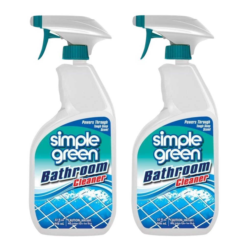Simple Green 32 oz. Ready-To-Use Bathroom Cleaner - Pack of 2 | Multi-Surface Disinfectant for Tiles, Sinks & Showers | Eco-Friendly Cleaning Solution for Home & Commercial Use