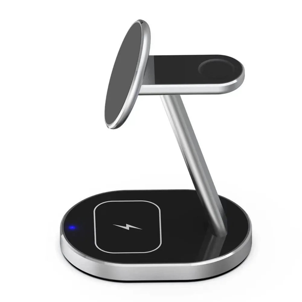 NexusEdge 3-in-1 Fast Wireless Charging Station for iPhone, AirPods & Apple Watch | Qi-Certified Multi-Device Charger | Perfect for Bedside, Office & Travel