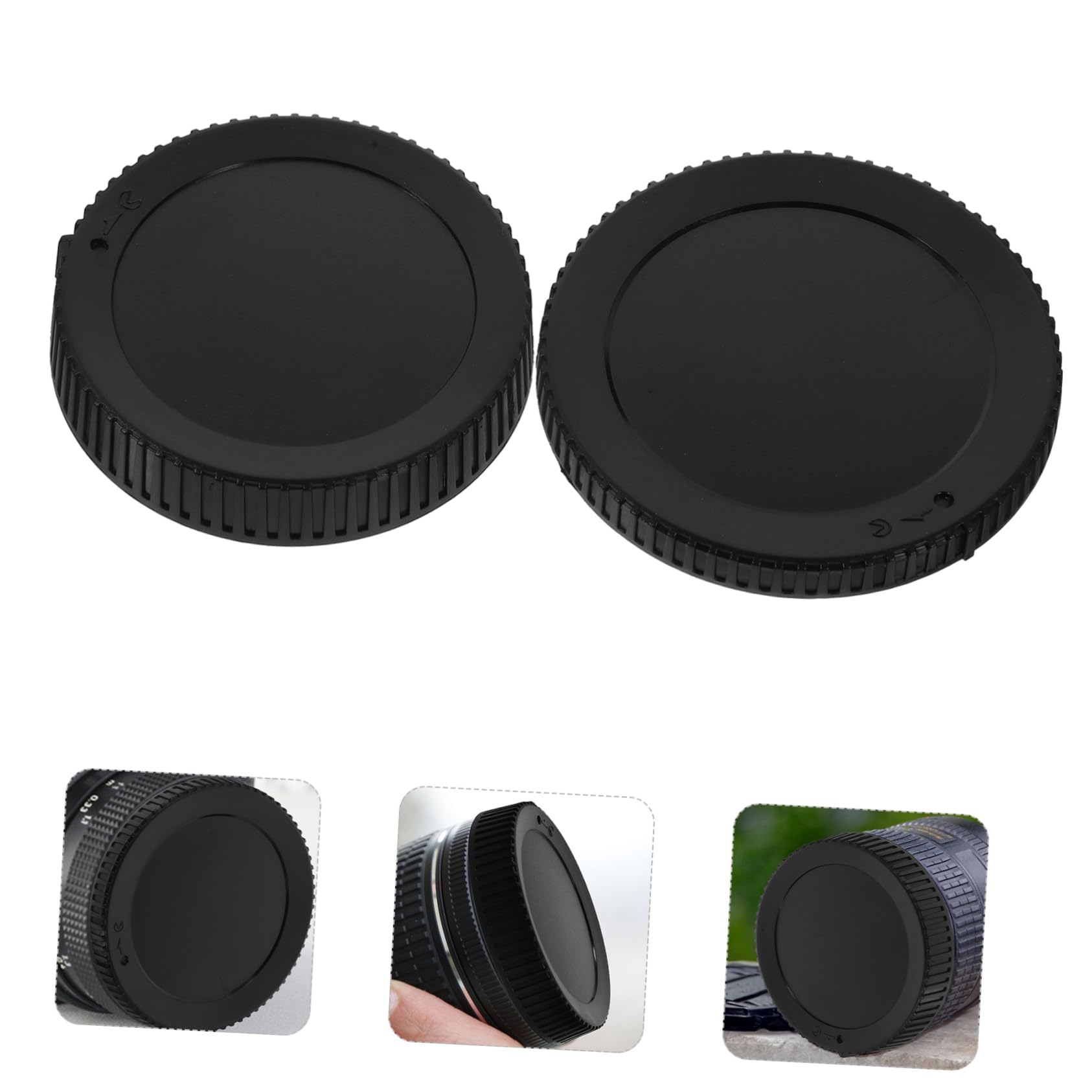 HOMSFOU 3 Sets Lens Cap Camera Accessories - ABS Dust Cover for Front & Rear Camera Lens Protection - Perfect for DSLR, Mirrorless, and Digital Cameras - Ideal for Travel, Photography, and Professional Shoots