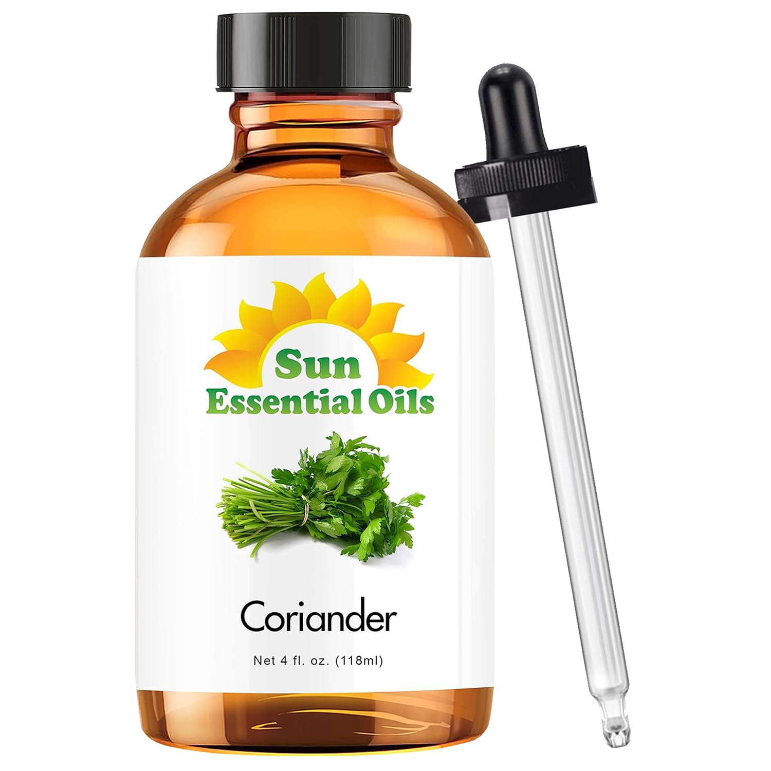**4oz Coriander Essential Oil for Aromatherapy & Relaxation – 100% Pure Sun Essential Oils for Diffusers, Massage & DIY Skincare**
