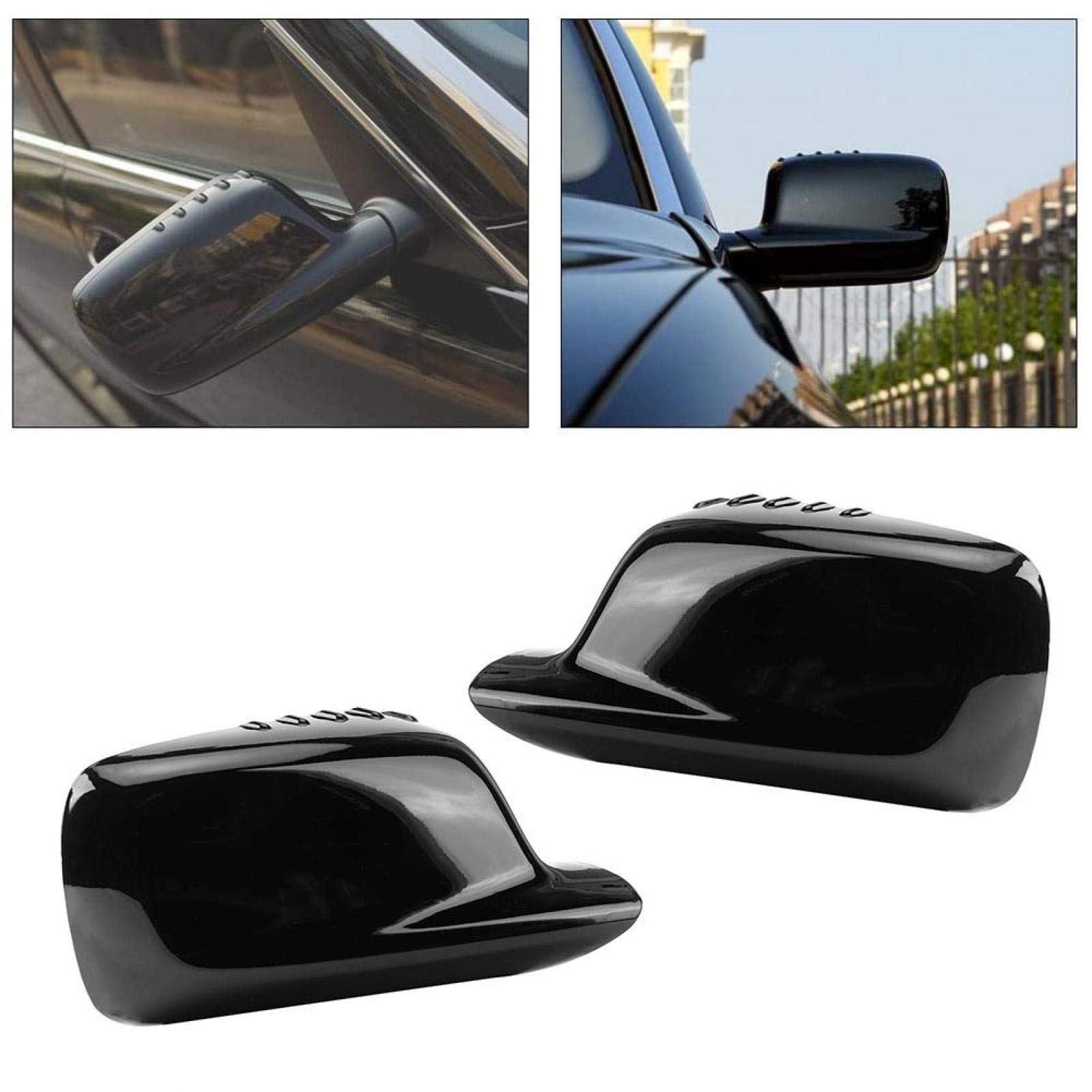 Yctze 51167074236 51167074235 Side Mirror Cover Replacement for BMW E46 323Ci 325Ci 328Ci - Left+Right Rearview Mirror Housing Shell (Pair) - Perfect for Car Exterior Upgrade & Mirror Protection