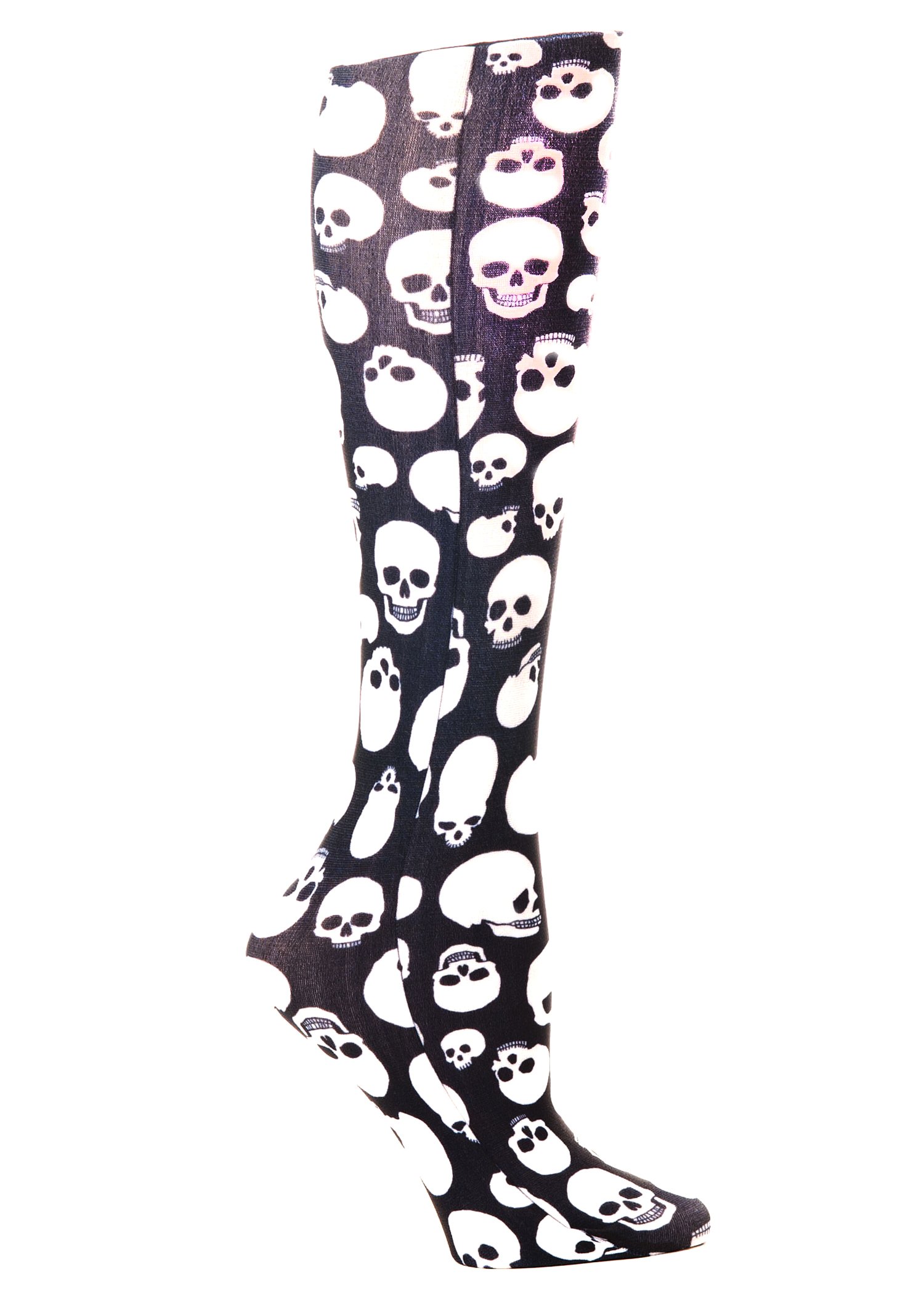 Celeste Stein Therapeutic Compression Socks 15-20 mmHg - Skull Print Design for Circulation & Swelling Relief - 1 Pair - Ideal for Travel, Nursing & Varicose Vein Support
