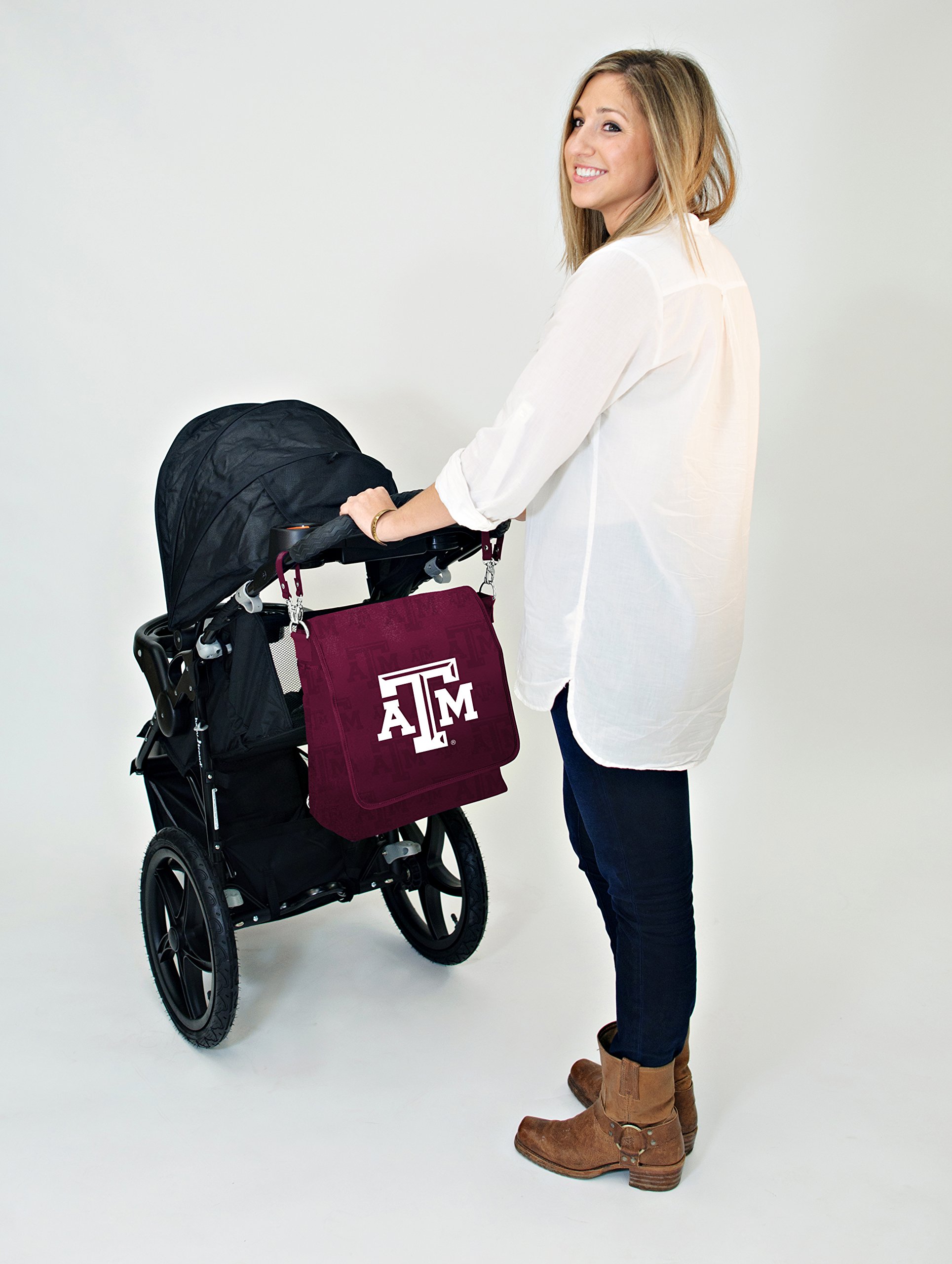 Texas A&M NCAA College Diaper Messenger Bag - Stylish & Functional Diaper Bag for Parents, Perfect for Campus Visits, Game Days & Family Outings