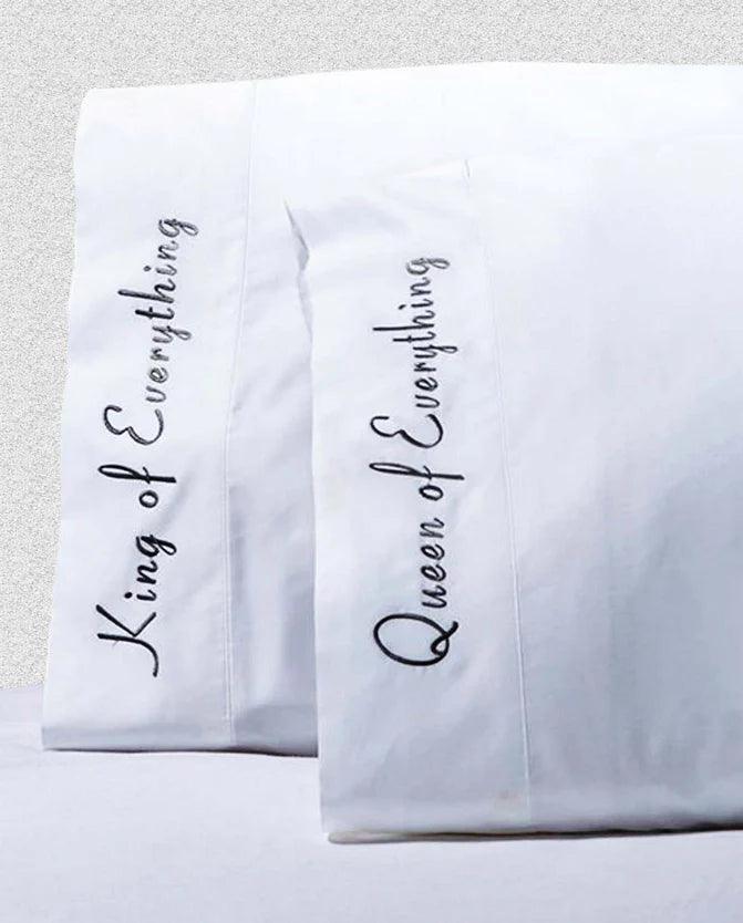 Embroidered Inspirational Quotes 500 Thread Count Cotton 2-Piece Pillowcase Set - Soft Bedding for Home Decor, Gifts & Cozy Bedroom Essentials