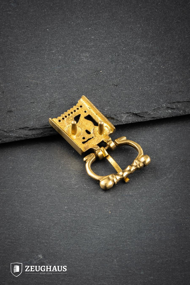 Medieval Brass Buckle for Straps up to 20mm - Authentic Late Middle Ages Style Belt Fastener - Perfect for Historical Reenactments, Costumes & Leather Crafting