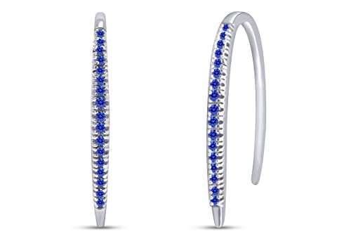 White Gold Over : Simulated Blue Sapphire