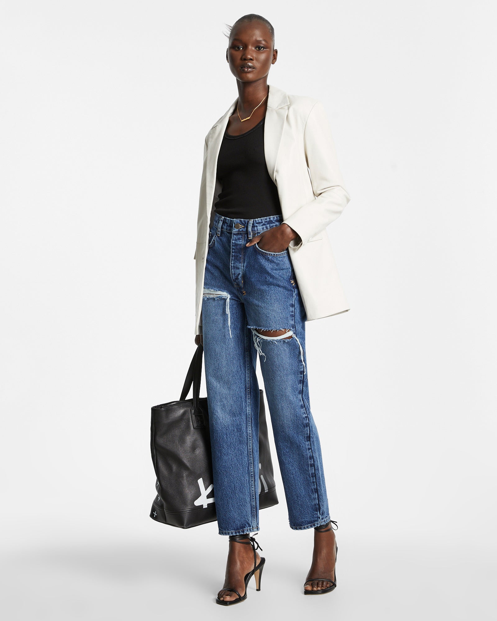 Brooklyn Jean Stella Slashed - Trendy Distressed Denim Jeans for Women | Perfect for Casual Outfits & Street Style