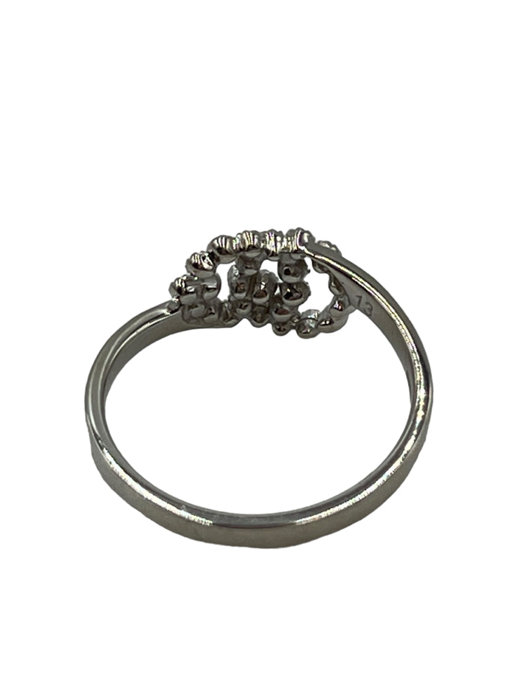 Gucci GG Running White Gold Diamond Ring for Women - Size 6, Luxury Fashion Jewelry Gift for Her - Perfect for Weddings, Parties & Special Occasions
