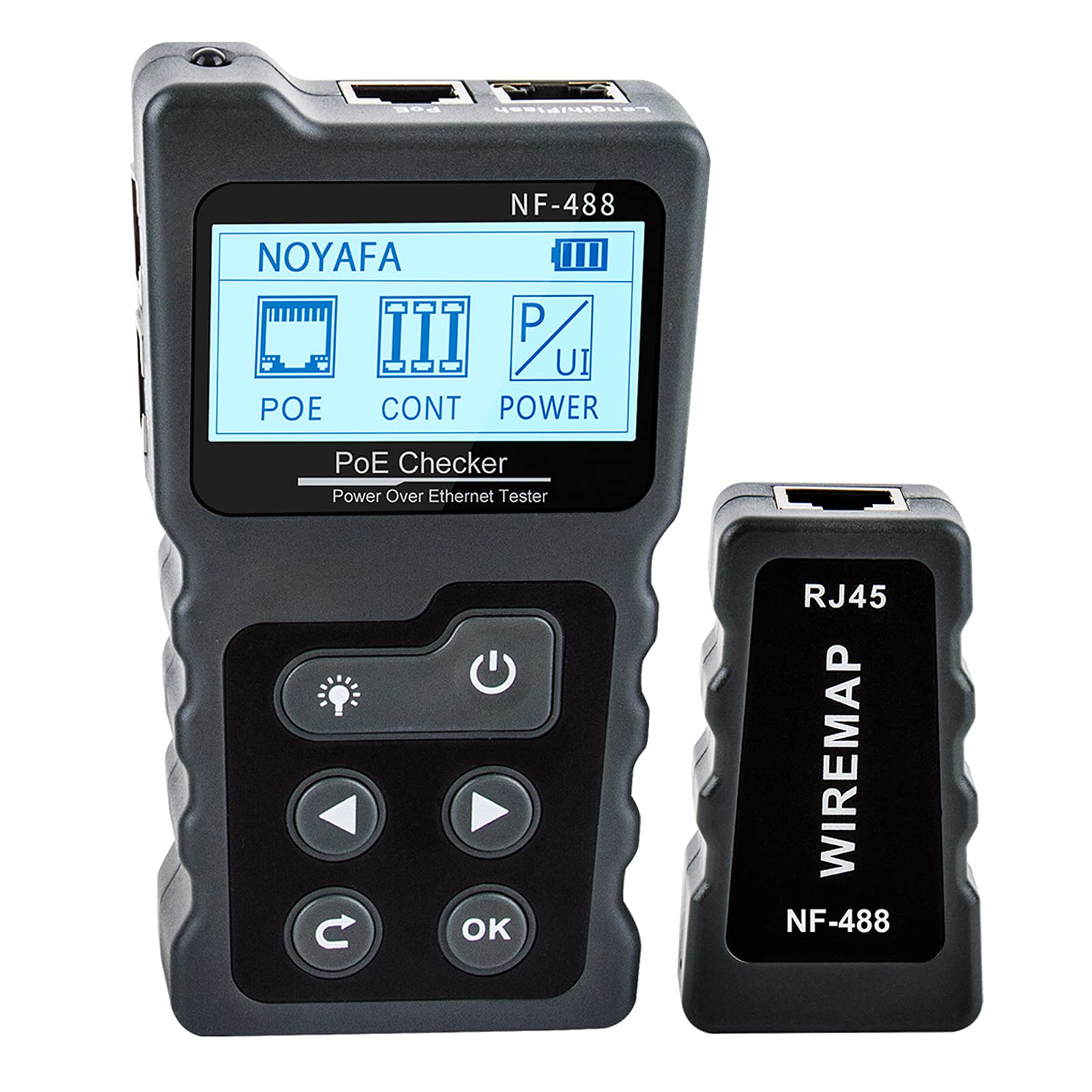 LCD Cable Tester for RJ45 Ethernet CAT5/6 - Network & POE Testing Tool