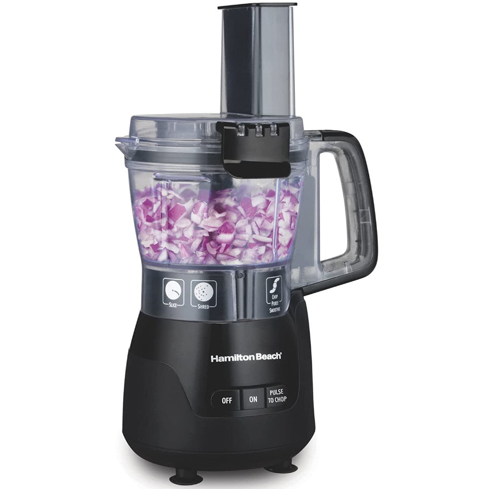 Hamilton Beach 70510 Stack & Snap Compact Food Processor - 3-Cup Capacity, Easy Storage, Perfect for Chopping, Slicing & Pureeing - Ideal for Small Kitchens, Meal Prep & Baby Food Making