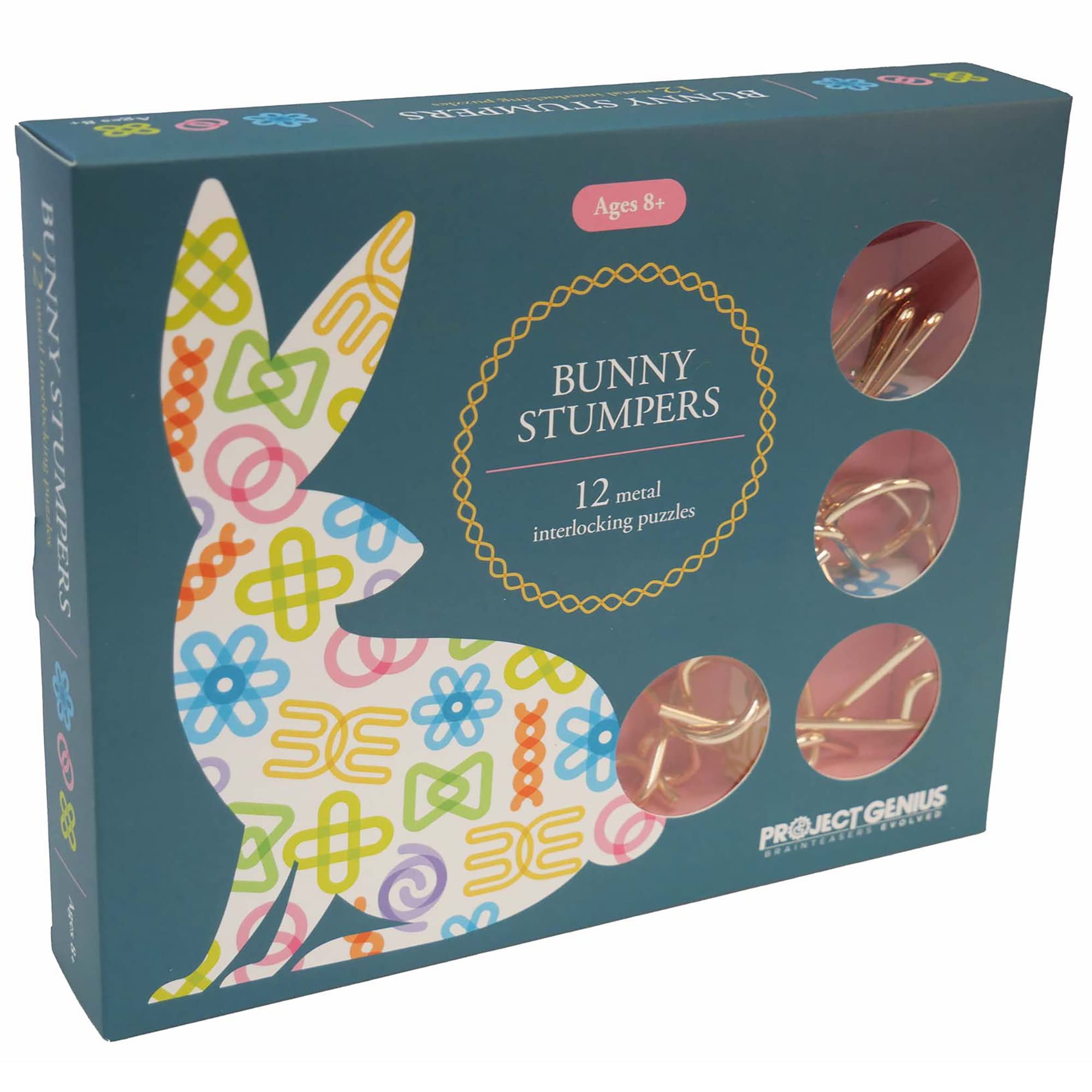 Project Genius Bunny Stumpers Easter Puzzle Pack - 12 Metal Brain Teaser Games for Kids & Adults - Perfect Easter Basket Stuffers & Party Favors - Great for Family Game Nights, Classroom Activities & Travel Entertainment