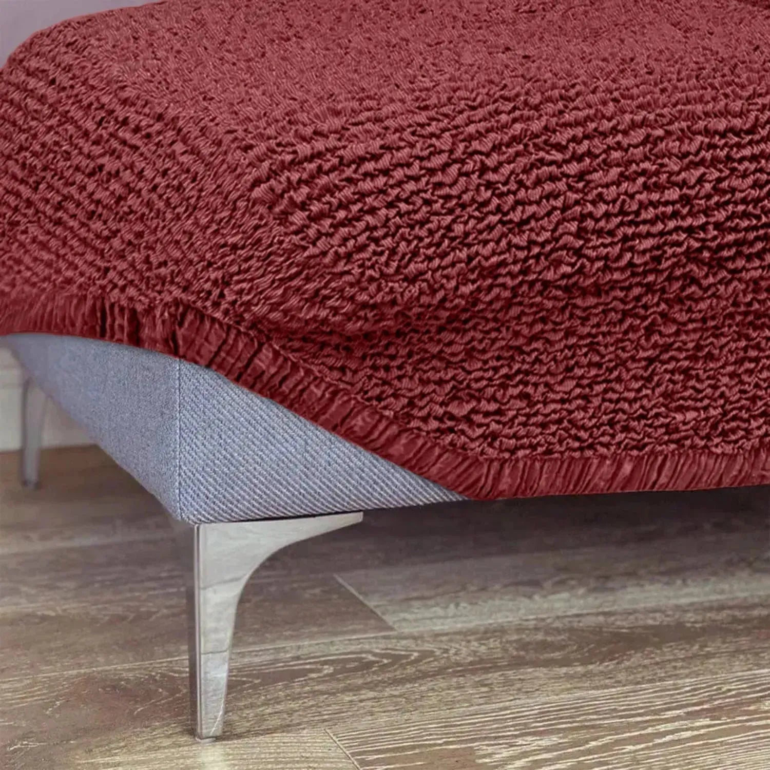 Ottoman Slipcover Medium - Mille Righe Collection - Stretchable Furniture Cover for Living Room, Bedroom & Office Decor