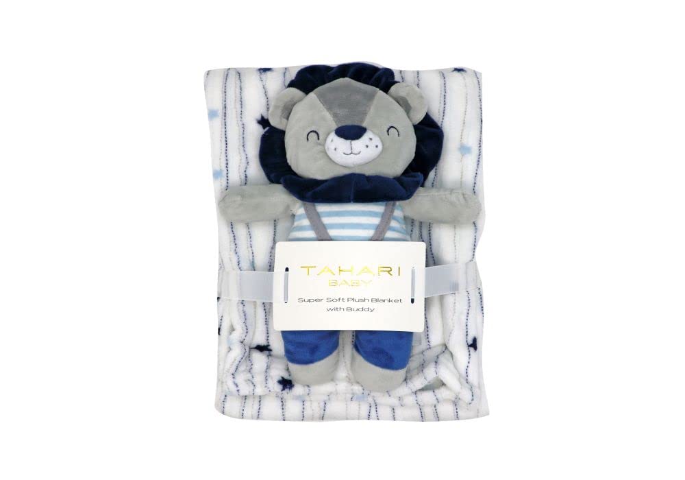 Ornella's Baskets Baby Boy Gift Set - Premium Tahari Blanket, 3 Adorable Onesies & More | Newborn Essentials, Baby Shower Present, Christening Gift