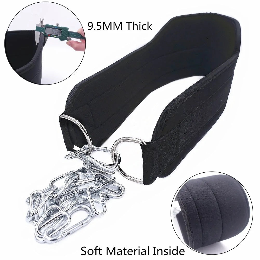 Premium Weight Lifting Belt with Chain - Heavy Duty Gym Belt for Powerlifting & Weight Training - Perfect for CrossFit, Bodybuilding & Strength Workouts