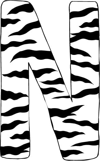 10in. Zebra Animal Print Alphabet Letter Decals Stickers A to Z for Kids Room, Nursery, Classroom & DIY Projects - Waterproof & Removable Wall Decor