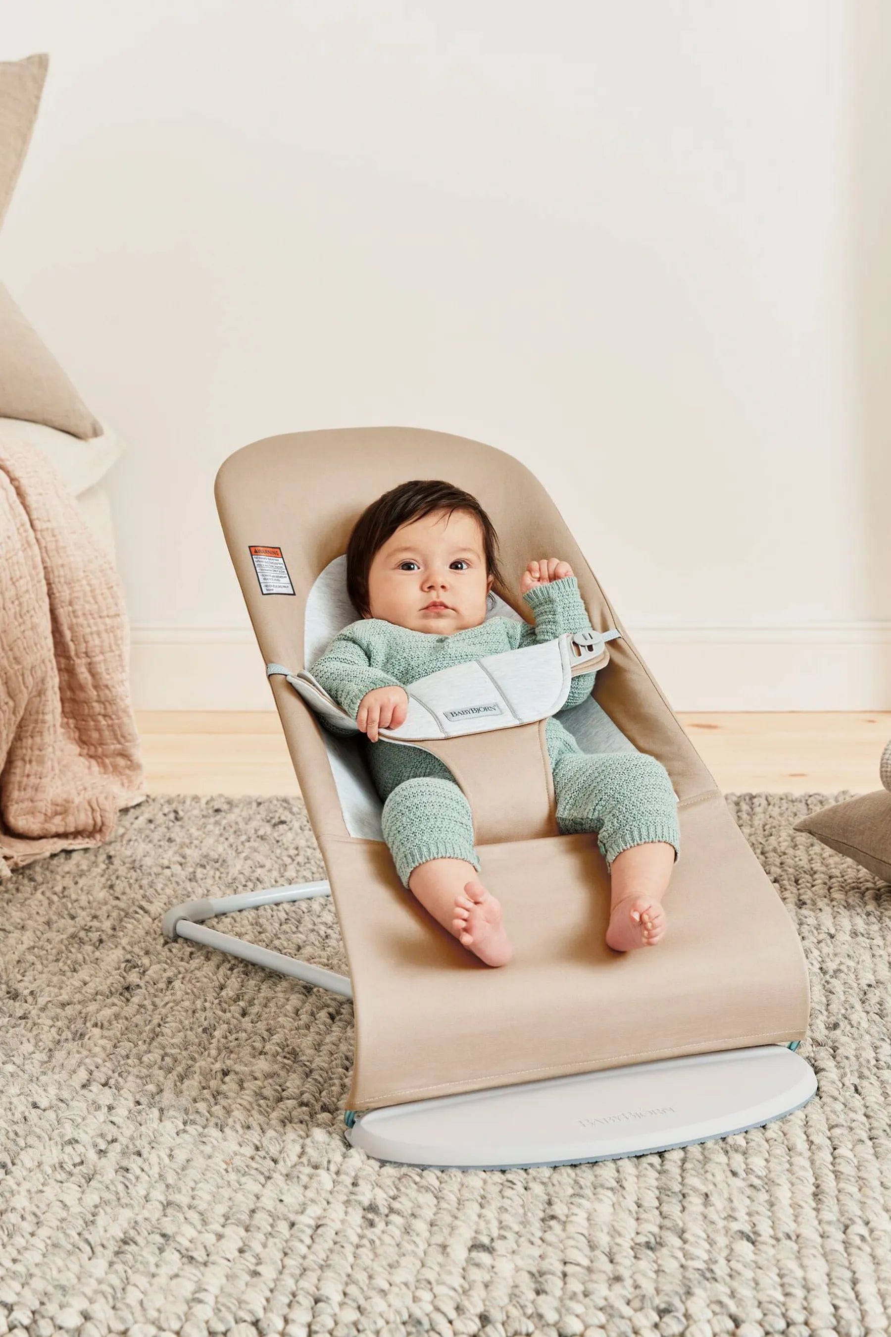 BabyBjorn Bouncer Balance Soft - Premium Cotton & Jersey Baby Bouncer Seat for Newborns to Toddlers - Perfect for Soothing, Playtime & Hands-Free Parenting at Home