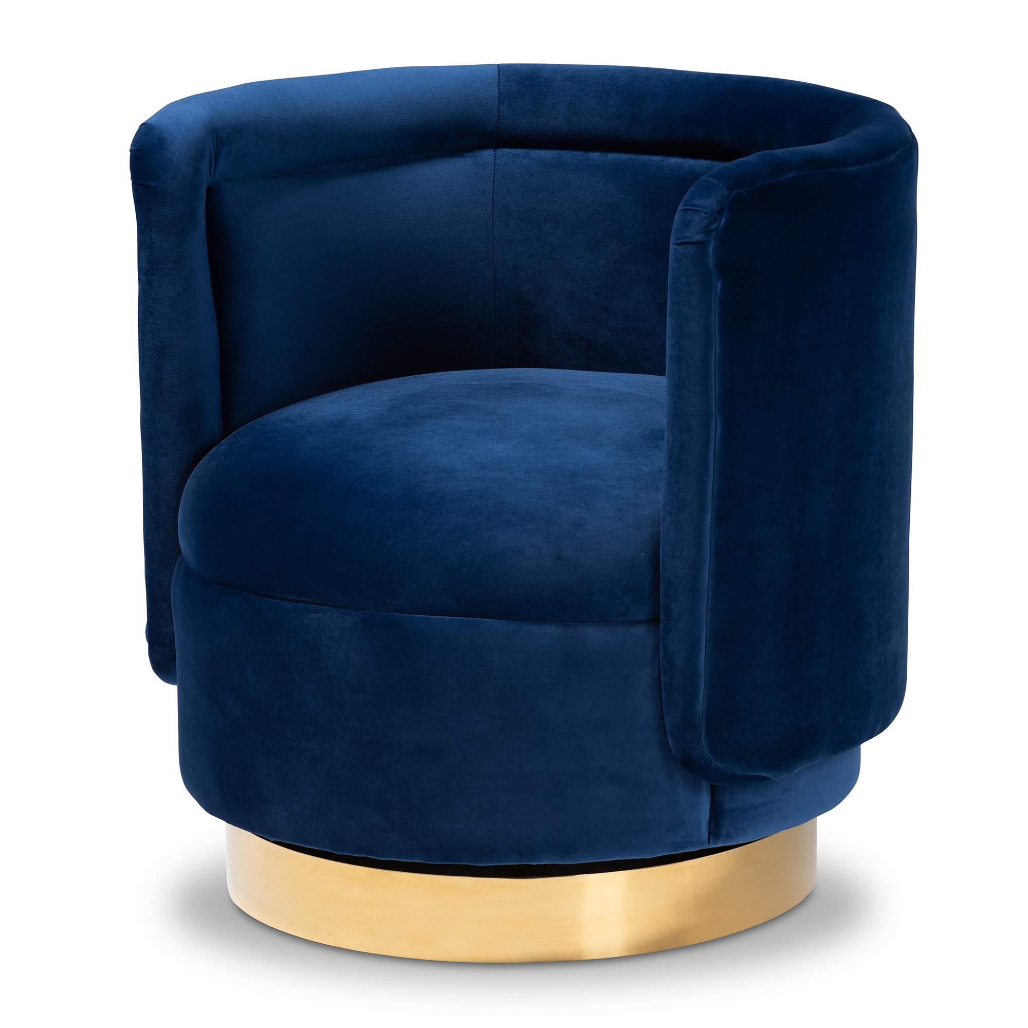Baxton Studio Chairs - Royal Blue & Gold Upholstered Accent Chairs for Living Room, Office, or Dining Room Decor