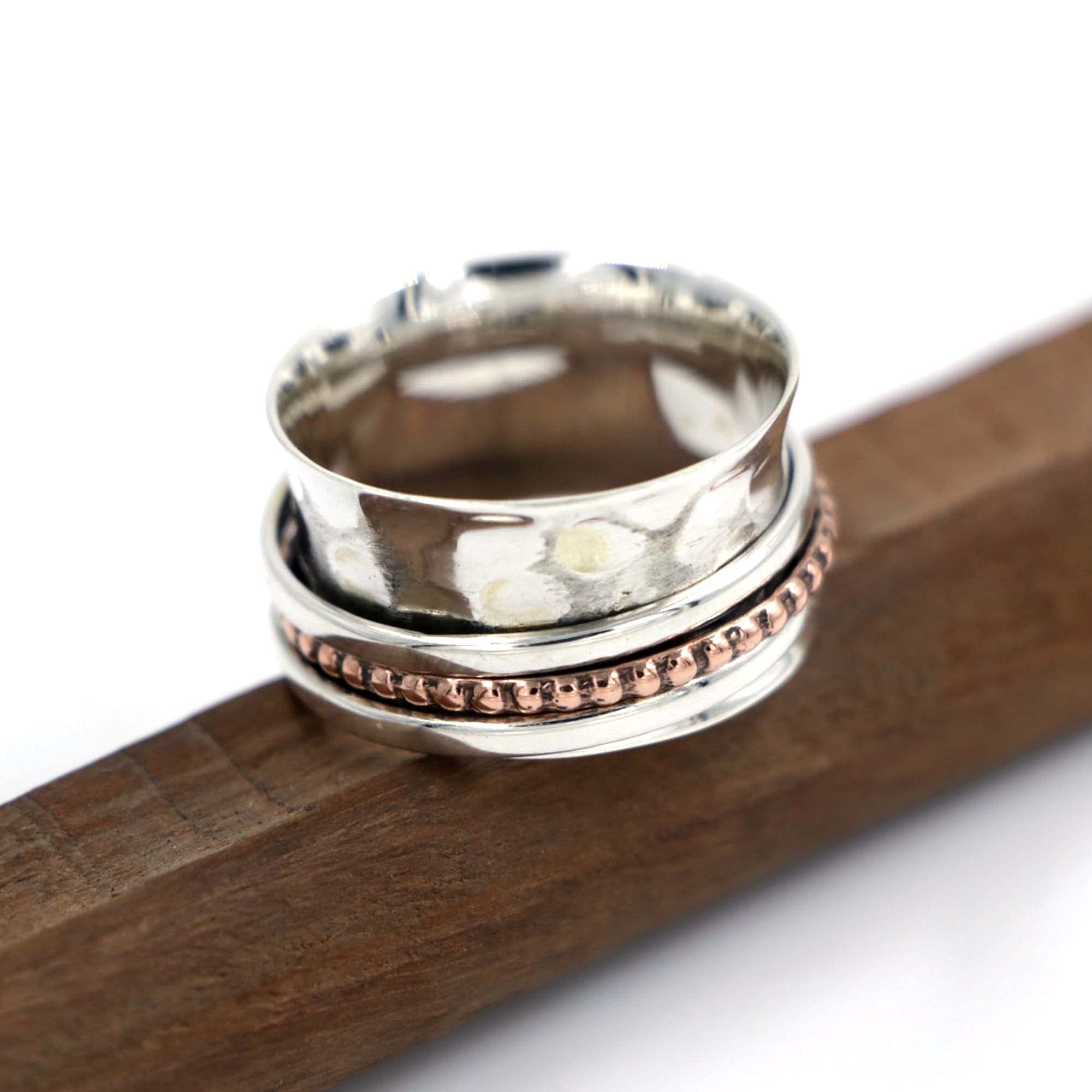 925 Sterling Silver Spinner Ring for Women - Anxiety Relief & Meditation Jewelry, Art Deco Thumb Ring, Elegant Mother's Day Gift & Pre-engagement Ring - Perfect for Stress Relief, Mindfulness Practice, and Special Occasions