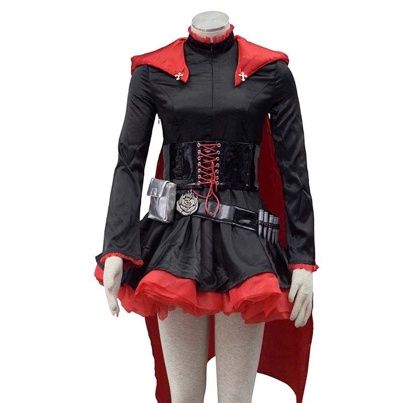 Ruby Rose Cosplay Costume - Black & Red Anime Dress for Halloween, Cosplay, Conventions & Themed Parties | SZMLJH