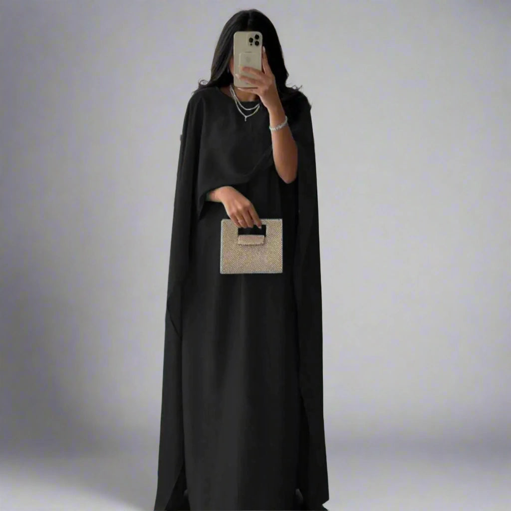 Elegant Muslim Women's Satin Abaya Dress - Modest Islamic Prayer Dress for Home & Mosque - Perfect for Eid, Ramadan & Special Occasions
