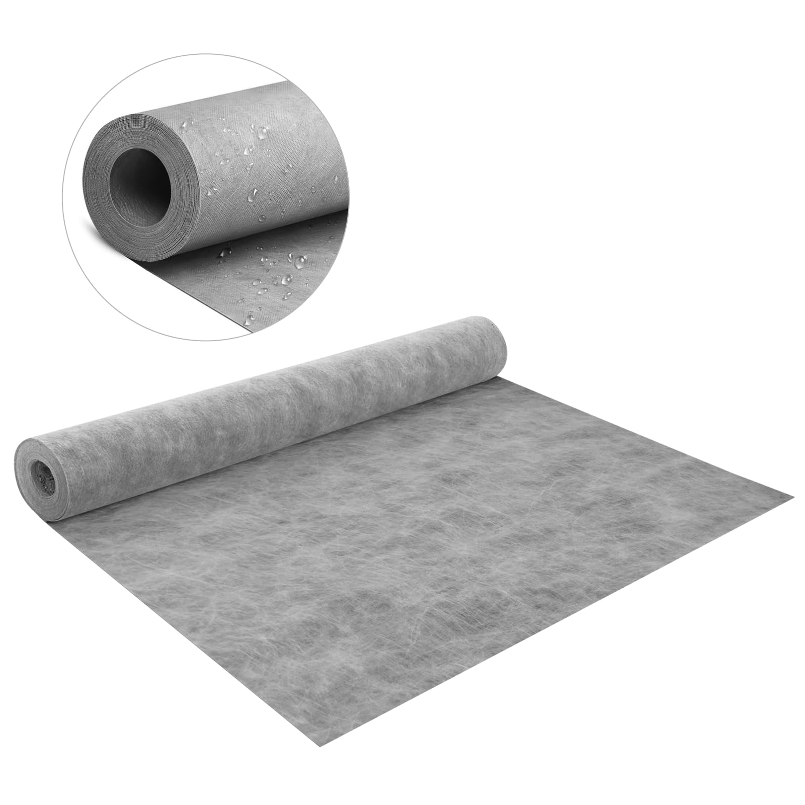 Baoz 3.3ft x 98.5ft Waterproof Shower Membrane - 323 Sq Ft Bathroom Waterproofing, 24mils Thick Polyethylene Fabric for Showers & Steam Rooms - Ideal for Bathroom Renovations, Tile Backing & Wet Area Protection