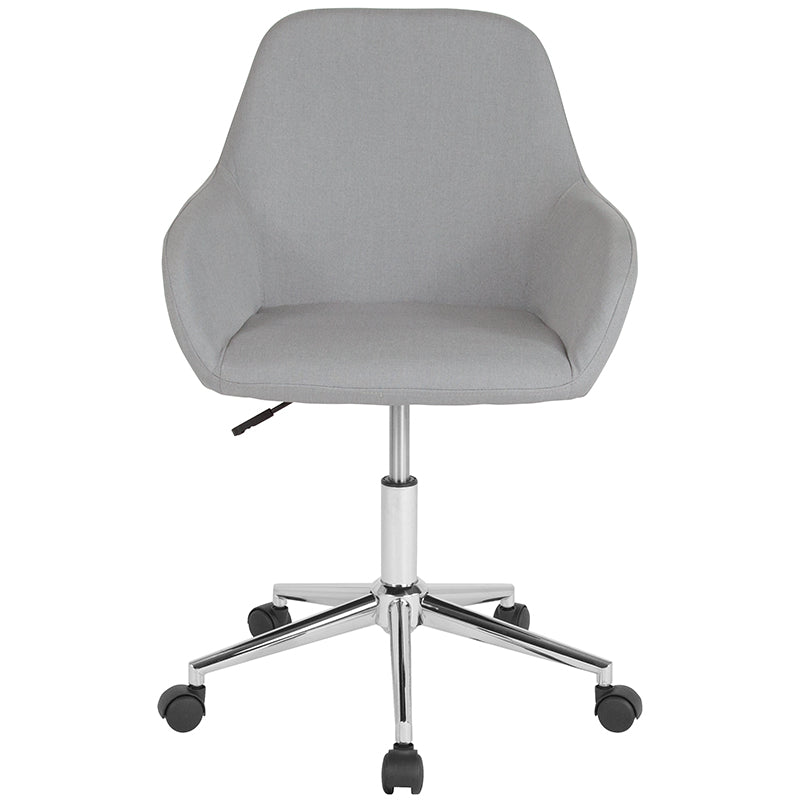 FLASH Cortana Ergonomic Mid Back Office Chair - Black Fabric Mesh for Home & Workspace - Comfortable Desk Chair for Long Hours Sitting & Productivity