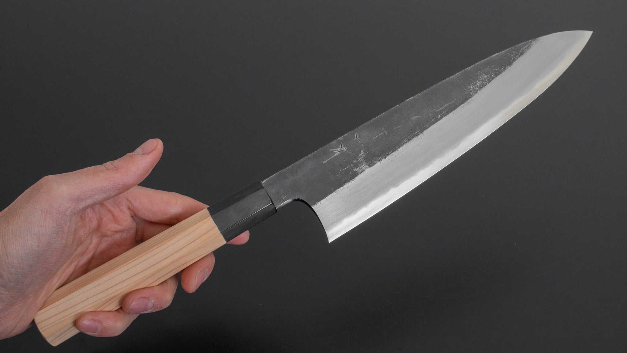 Hitohira Togashi White #2 Kurouchi Gyuto 210mm Japanese Chef Knife with Hinoki Cypress Handle - Perfect for Sushi, Meat Cutting & Professional Kitchen Use