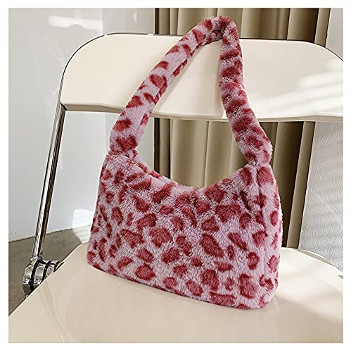 Women's Fluffy Faux Fur Cow Print Shoulder Bag - Fashionable Clutch Purse & Underarm Handbag with Zipper - Perfect for Parties, Date Nights & Casual Outings