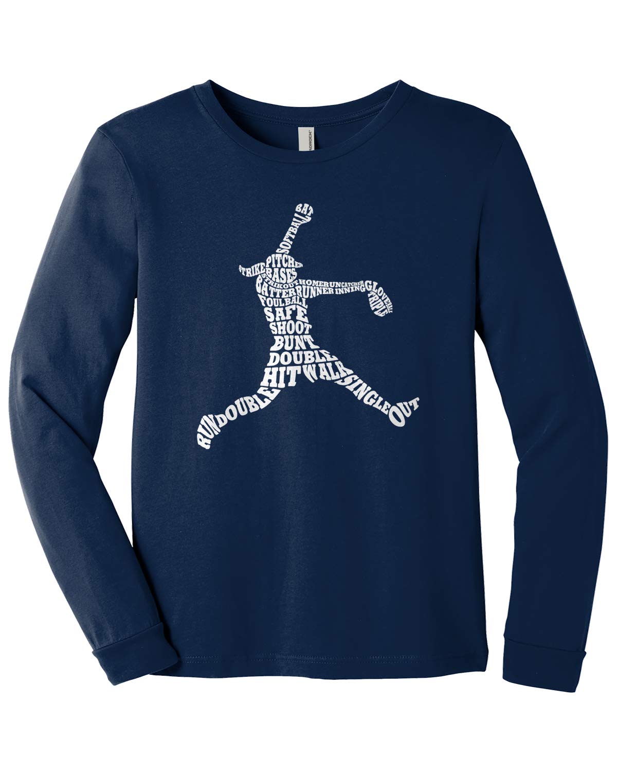Threadrock Big Girls' Softball Player Typography Youth Long Sleeve T-Shirt - Comfortable Team Spirit Apparel for Young Athletes | Perfect for Practice, Games & School Sports Events