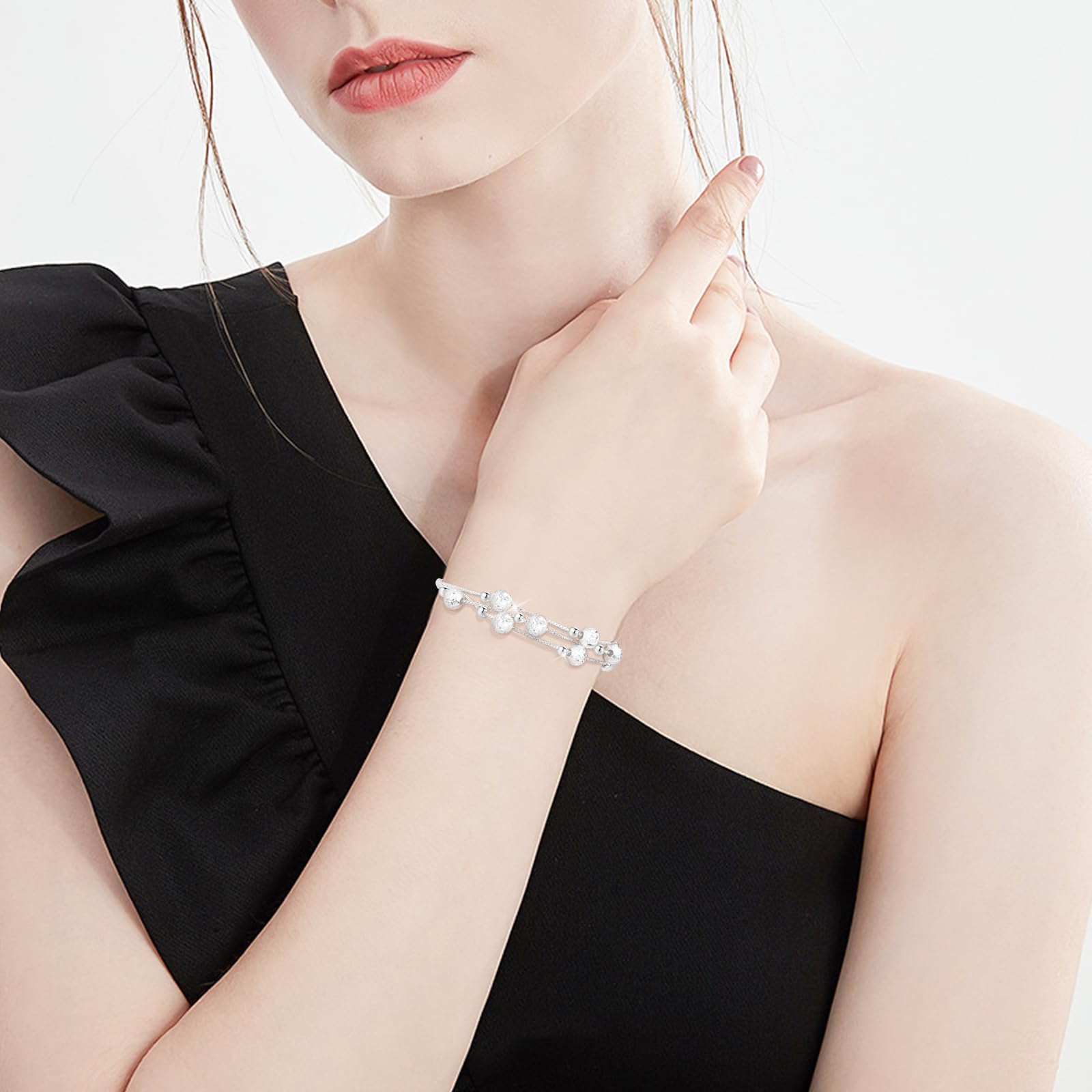 CheersLife Elegant Mini Star Bead Charm 925 Sterling Silver Layered Bracelet - Perfect 10th to 19th & 21st Birthday Gift for Women, Girls, Daughter, Niece, Sister & Friend | Ideal for Teen Girls' Special Occasions, Graduation & Everyday Wear