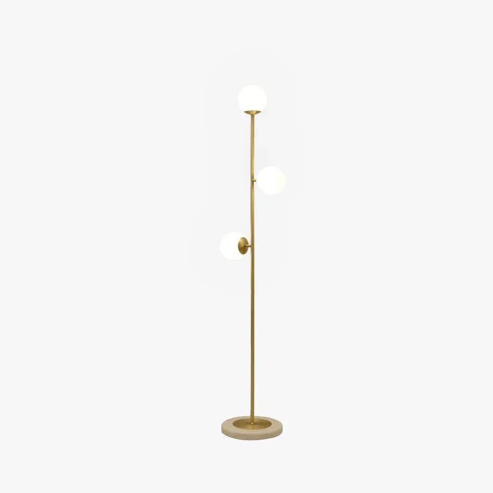 Modern Floor Lamp with 3 White Glass Spheres - Elegant Home Decor Lighting for Living Room, Bedroom, or Office