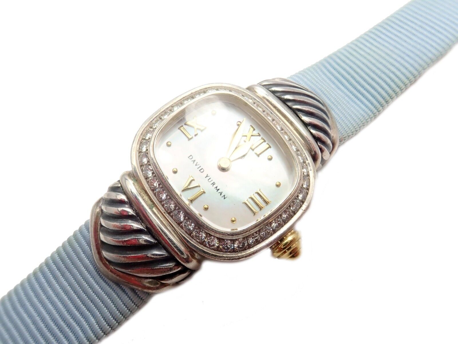 Authentic David Yurman DY Sterling Silver 925 Diamond Thoroughbred Silk Ladies Watch - Elegant Luxury Timepiece for Women, Perfect for Formal Events & Special Occasions