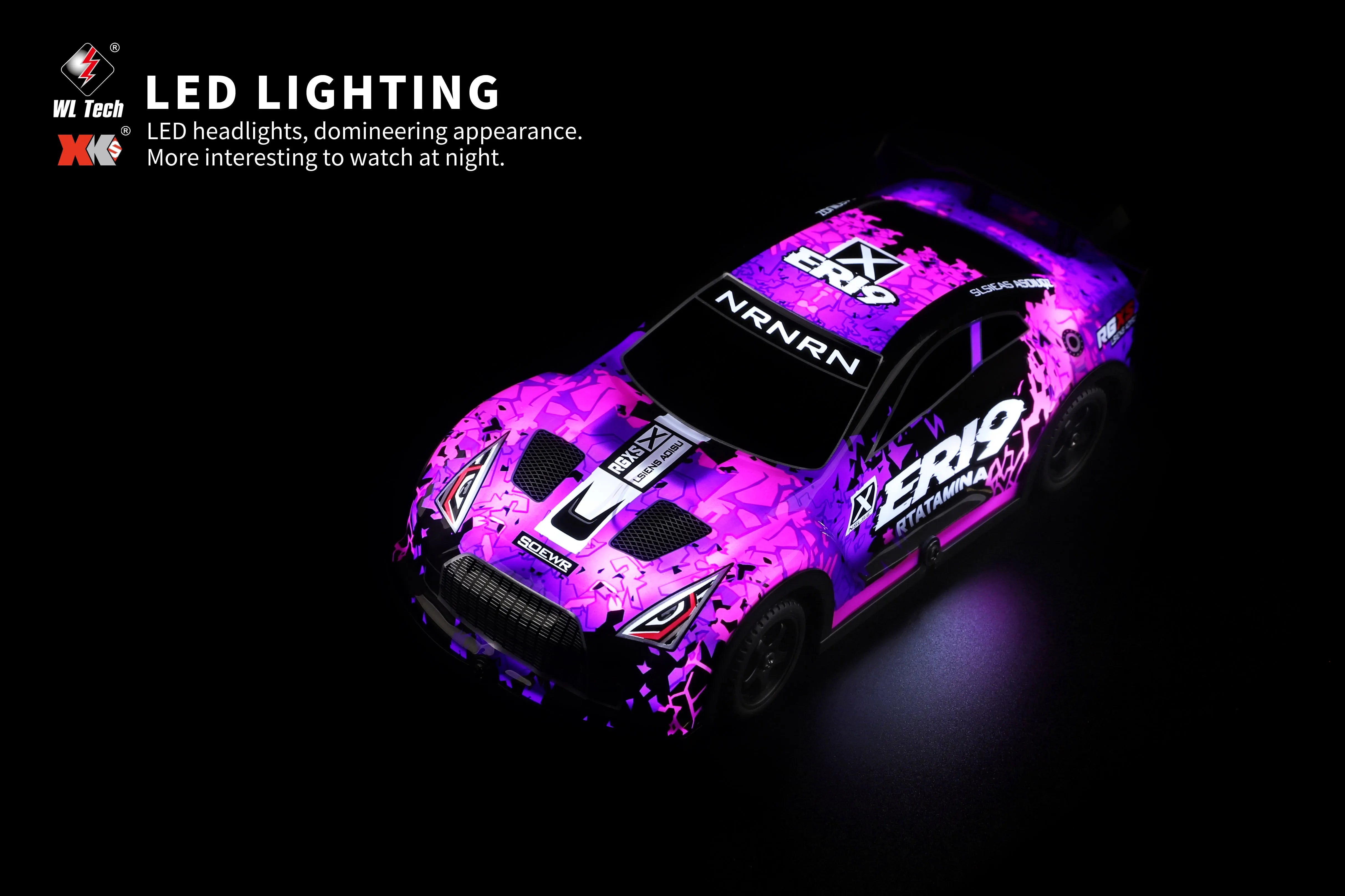 WLTOYS 22206 1/22 Scale 2.4G 4WD RC Car with LED Shell - 15km/h High Speed Remote Control Toy for Kids & Adults - Perfect for Indoor Racing, Backyard Driving & Off-Road Adventures