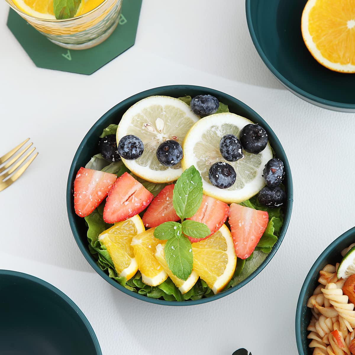 Kyraton 4-Piece Unbreakable Cereal Bowls - Microwave & Dishwasher Safe for Soup, Salad, Snacks