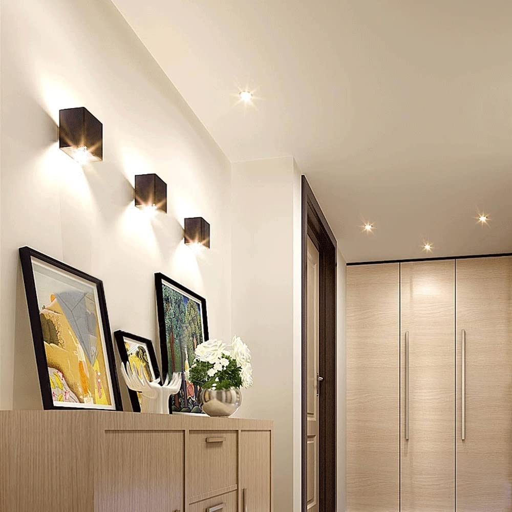 Modern LED Wall Sconce Light Fixture - 6W Warm White 3000K Up/Down Lighting - Waterproof Aluminum Indoor/Outdoor Wall Lamp for Living Room, Bedroom, Hallway - Perfect for Ambient Lighting and Home Decor