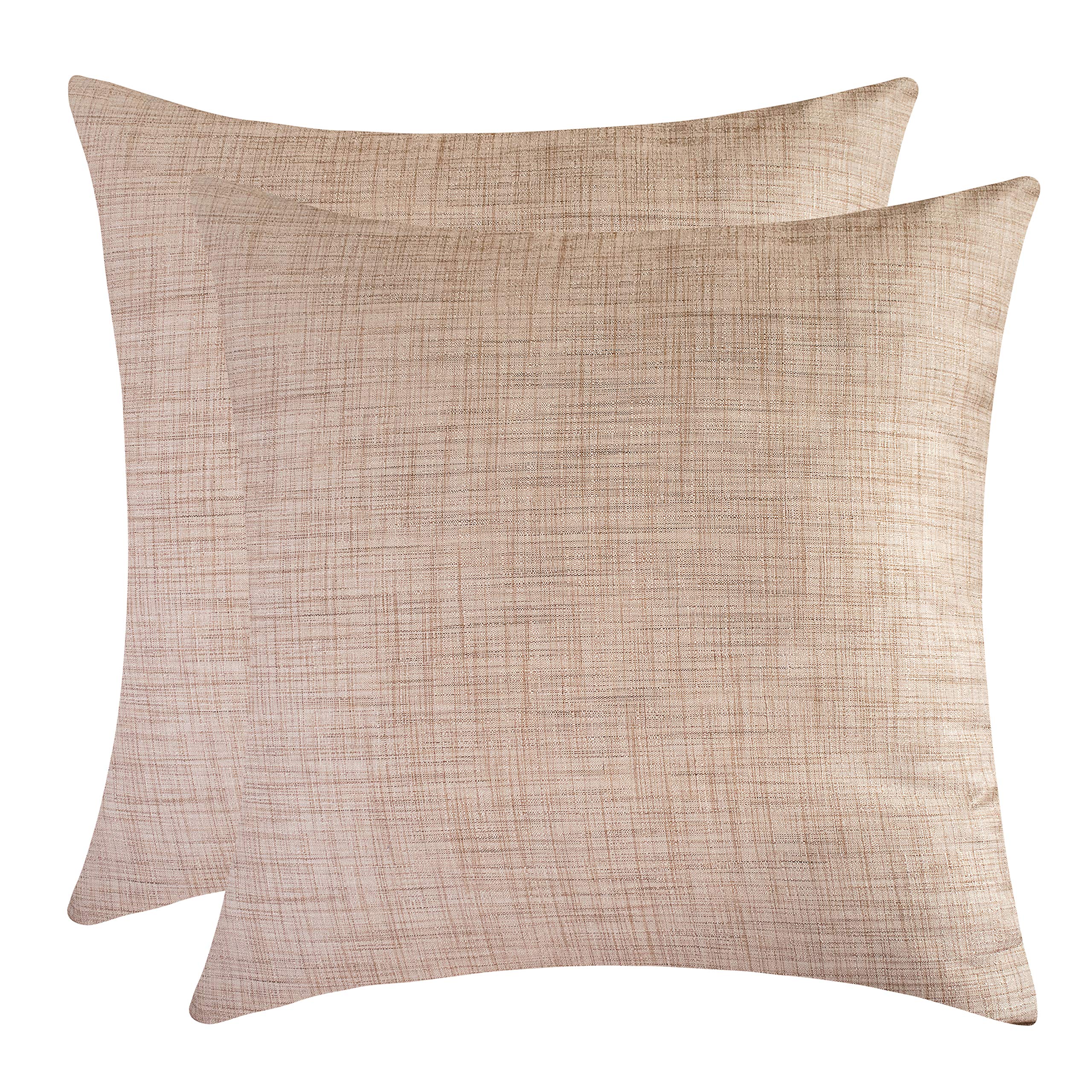 White Petals Oatmeal Throw Pillow Cover (16x16 Inch) - Soft Decorative Cushion Cover for Sofa, Couch, Bed & Living Room - Machine Washable - Set of 2 - Perfect for Home Decor, Cozy Reading Nook & Accent Pillows