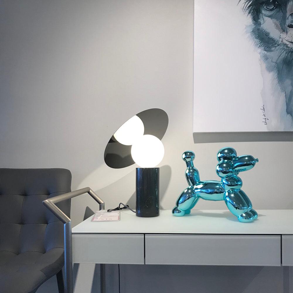 Modern Bola Disc Table Lamp - Minimalist LED Desk Light for Home Office, Bedroom & Living Room - Stylish Nightstand Lamp with Adjustable Brightness