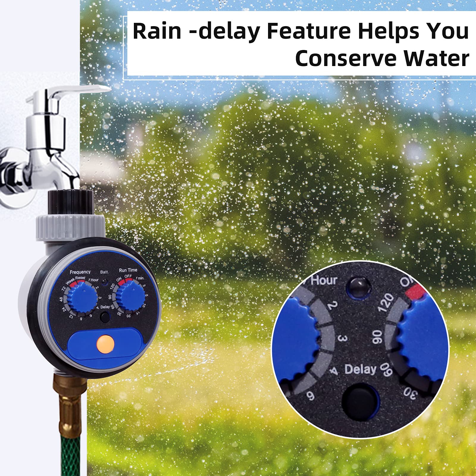 Programmable Garden Sprinkler Timer - Waterproof Outdoor Irrigation Controller with Zero Pressure for Lawns, Gardens & Plants | Perfect for Automatic Watering Systems & Drip Irrigation