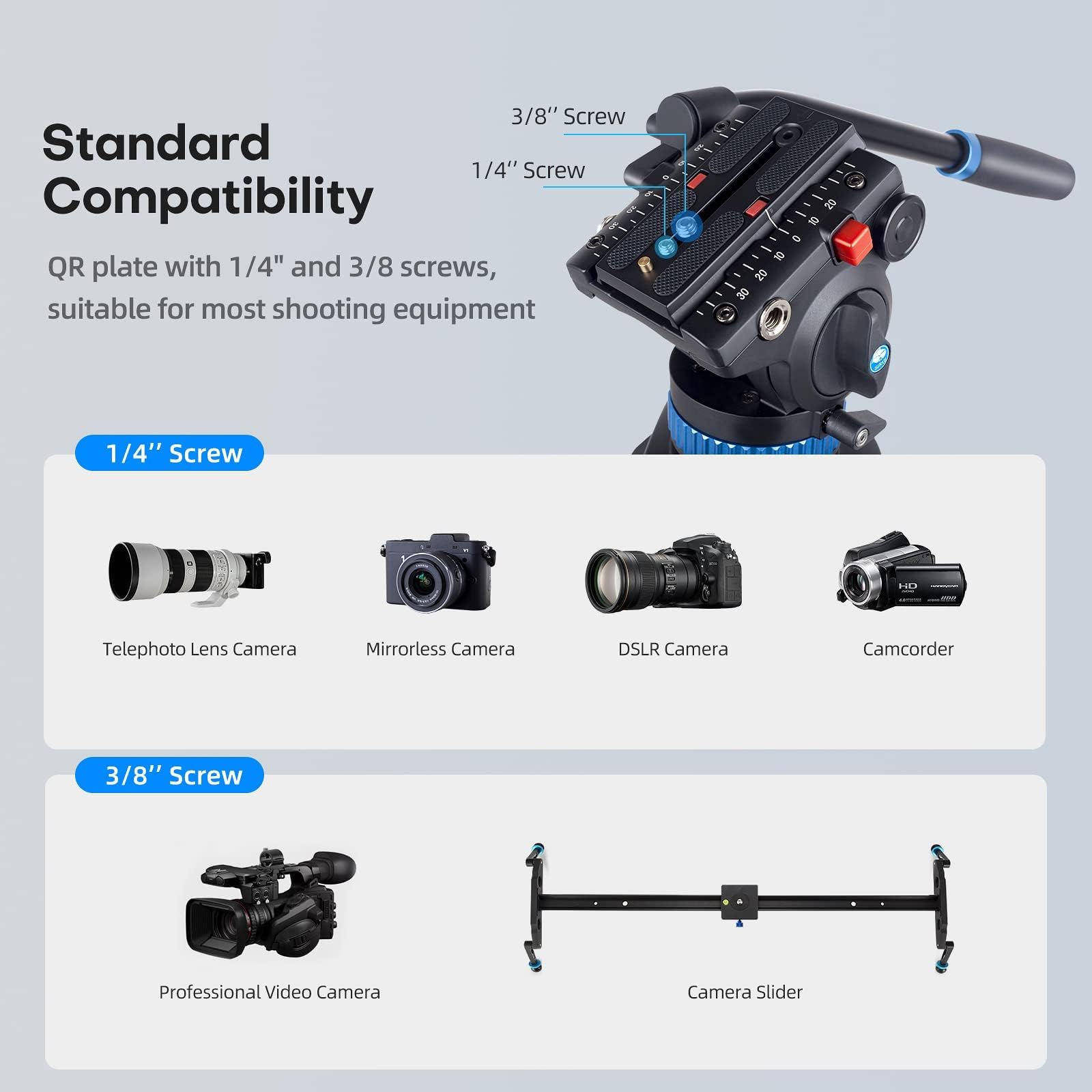SIRUI AM-25S Professional Video Tripod - 74.8