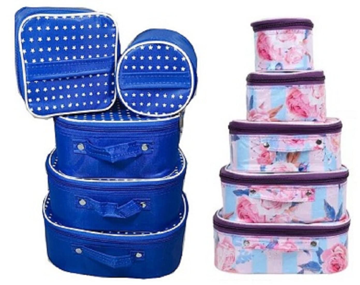 Premium 5-Piece Cosmetic Pouch Set for Women - Waterproof Makeup Travel Organizer, Vanity Storage Box & Beauty Case | Perfect for Travel, Home Organization & Gift Giving (Multicolor)
